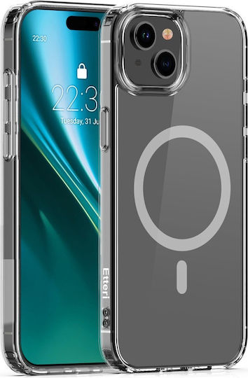 Etteri Color Mag Back Cover Silicon / Plastic Gri (iPhone 15)