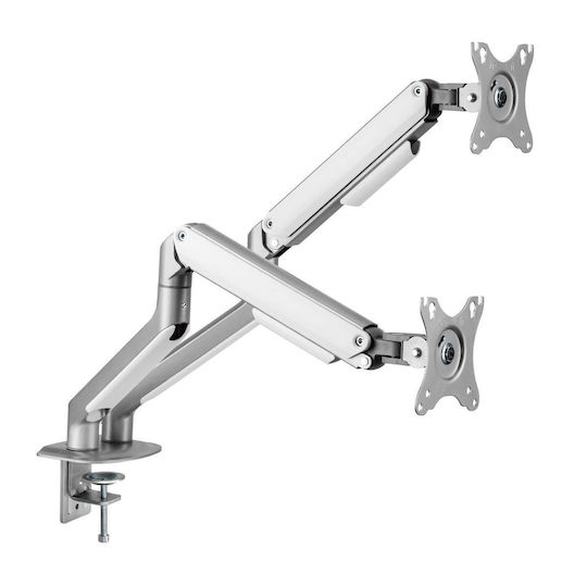 Blackmount LDT63-C024 Стойка за 2 Монитори до 32" с Рамо Сребриста
