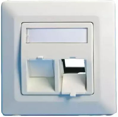 Placă de Perete Lanview Înclinată 2 X Keystone Euro Albă