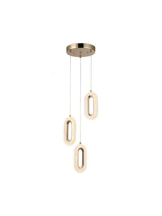 Eurolamp Κρεμαστό Φωτιστικό Ροζ Χρυσό 31x130x130εκ.