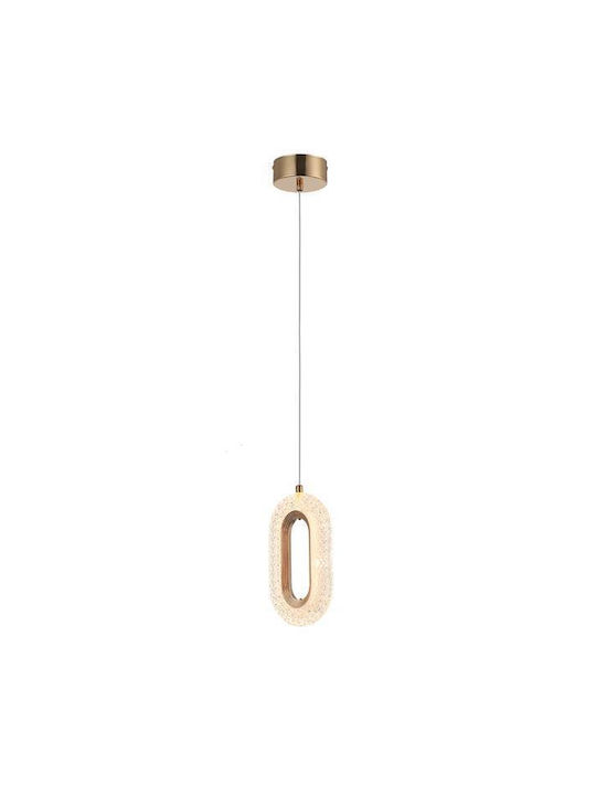 Eurolamp Hanging Ceiling Light Gold LED with Warm White Light 12x125x24cm
