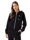 Women's Sweatshirt Jacket Hooded Black