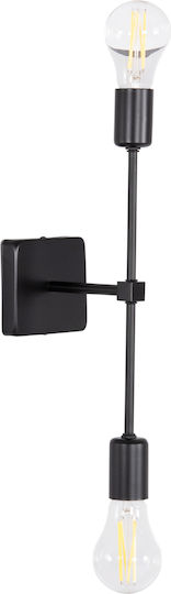 HomeMarkt Modern Wandleuchte mit E27 Fassung Schwarz 10x14cm