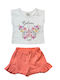 Kids' Set with Shorts Summer 2pcs White-coral