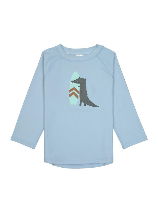 Laessig Crocodile Sky Costum De Baie Pentru Copii Rashguard Cu Mâneci Lungi Albastru Deschis