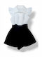 Kids' Fabric Jumpsuit Shorts/Bermudas Black With White