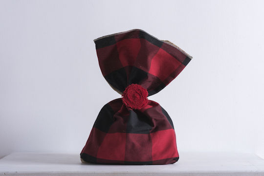 Beauty Home Fabric Christmas Sack for Gift Red 34x47cm.