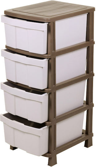 Klikareto Plastic Drawer Unit 4 Tiers Beige 642-00032 Klikareto Plastic Drawer Unit 4 Tiers Beige 642-00032