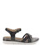 Women's Flat Sandals in Black Color