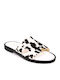 Leather Women's Flat Sandals in White Color