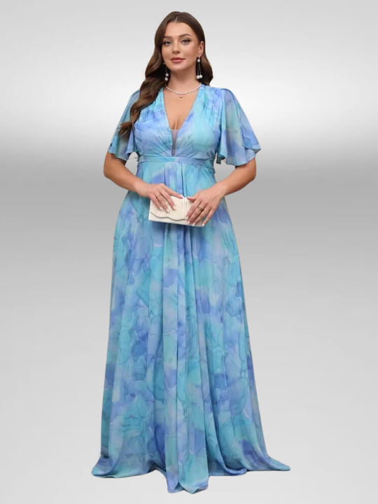 Maxi Φόρεμα για Γάμο / Βάπτιση Εξώπλατο Dreamly Blue