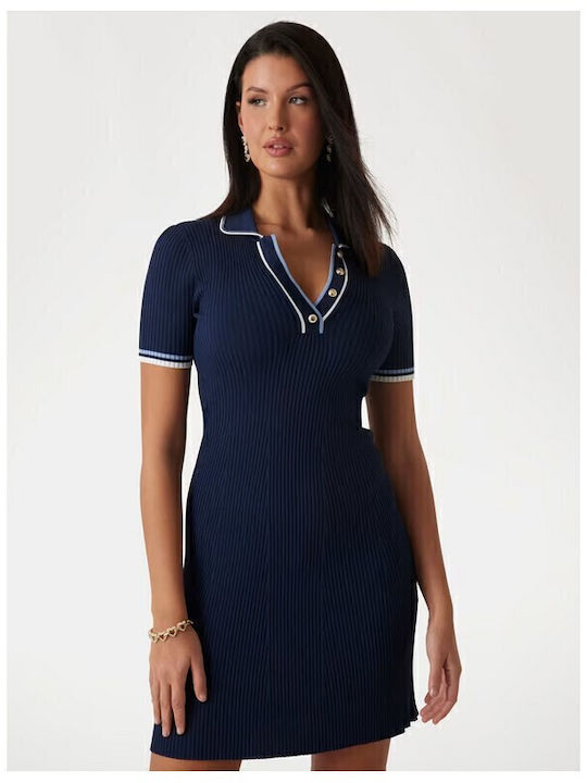 guess navy blue dress Guess Women's Michelle Short-Sleeve Sweater Dress