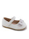 Kids Anatomic Leather Ballerinas with Hoop & Loop Closure White