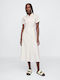 Sommer Midi Hemdkleid Off-White