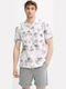 M D3 Ovin Short-sleeved Linen Shirt Floral White