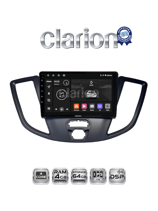 Clarion Auto-Audiosystem für Ford Transit 2013 > 2018 (Bluetooth/USB/WiFi/GPS/Apple-Carplay/Android-Auto)
