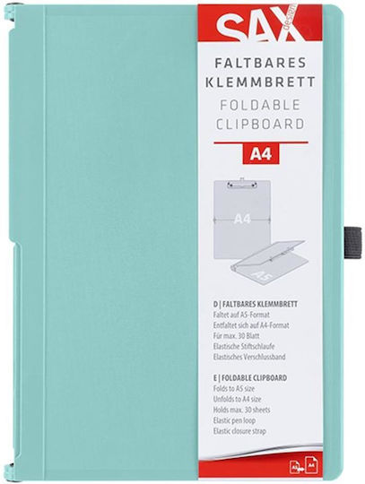 Sax Double Folding Clipboard A4-A5 30 Sheets Turquoise 750-20 Sax