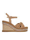 Damenplattformen Beige