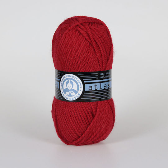 Atlas Madame Tricote Paris Acrylic Knitting Yarn 033 Red 100g 130m