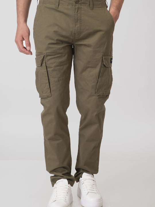 Rebase Ανδρικό Παντελόνι Cargo Ελαστικό khaki