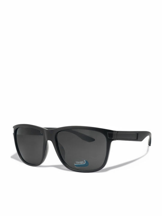 Optosquad Men's Sunglasses with Black Plastic Frame and Black Lens