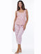 MEI Sommer Damen Pyjama-Set Pink