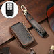 Hallmo Car Cowhide Leather Protective Key Cover Key Case Honda 4 Buttons Black