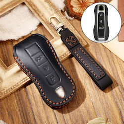 Hallmo Car Cowhide Δερμάτινο Κάλυμμα Κλειδιού Θήκη Κλειδιού Porsche Macan 718 2021 B Style Μαύρο Hallmo Car Cowhide Δερμάτινο Κάλυμμα Κλειδιού Θήκη Κλειδιού Porsche Macan 718 2021 B Style Μαύρο
