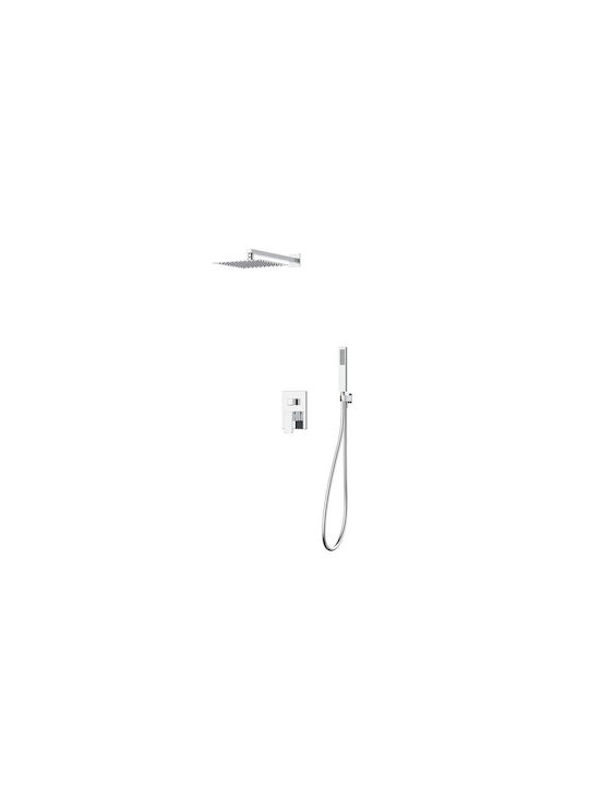 Sparke Built-in Mixer & Shower Head Set for Shower Silver