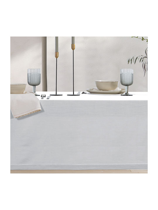 Nef-Nef Homeware Τραπεζομάντηλο Βαμβακερό Steady White 150x180εκ.