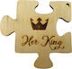 Holzpuzzle-Stück "ihr König" 6,5x6,5cm 4 Stück