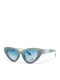 Optosquad Women's Sunglasses with Blue Plastic Frame and Turquoise Gradient Lens 25043