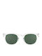 Izipizi Unisex Sunglasses with Transparent Plastic Frame and Green Polarized Lens