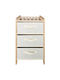 Drawers Storage Made of Wood & Fabric with 3 Drawers L32xW26xH60cm