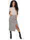 High-waisted Midi Skirt Floral Multicolored