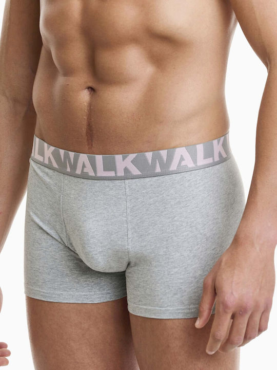 Walk Herren Boxershorts Pink/Grey 2Packung