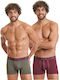 Men's Boxers Burgundy/Khaki 2Pack