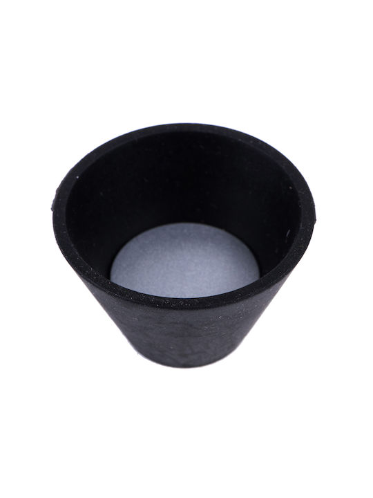 Poliplast Knob Furniture made of Plastic & Metallic Black D28mm 31-11-0135 1pcs