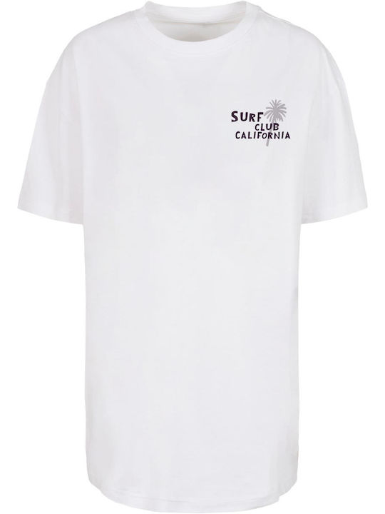 Tricou supradimensionat alb pentru femei Merchc...