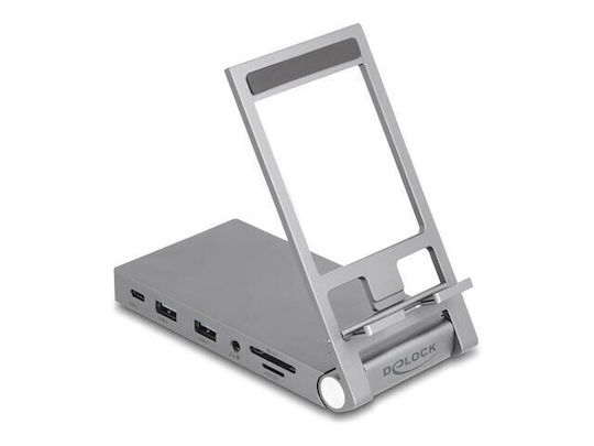 DeLock USB-C Docking Station με HDMI 4K PD Γκρι (88199)
