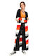 Long Women's Cardigan Multicolored Striped