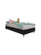 Kids Bed Classic Single with Mattress Black 90x200cm