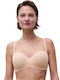 Μπεζ Strapless Σουτιέν με Μπανέλες
