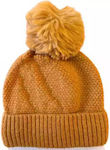 Verde Pom Pom Beanie Beanie Knitted in Yellow c...