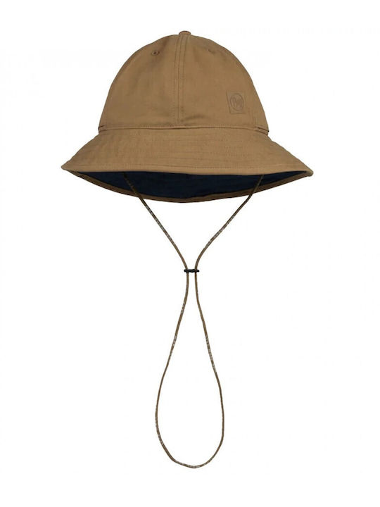 Buff Fabric Men's Hat Bucket Style Brown