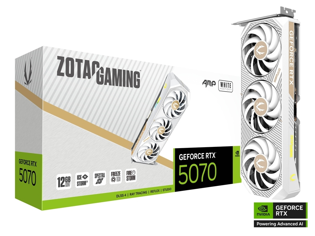 Zotac GeForce RTX 5070 12GB GDDR7 AMP White Edition Κάρτα Γραφικών