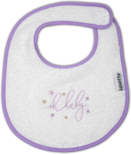 Ninetta Bebe Lätzchen aus 100% Baumwolle mit Bügelverschluss und Schlaufe Lila für 0 m+ Ninetta Bebe Lätzchen aus 100% Baumwolle mit Bügelverschluss und Schlaufe Lila für 0 m+