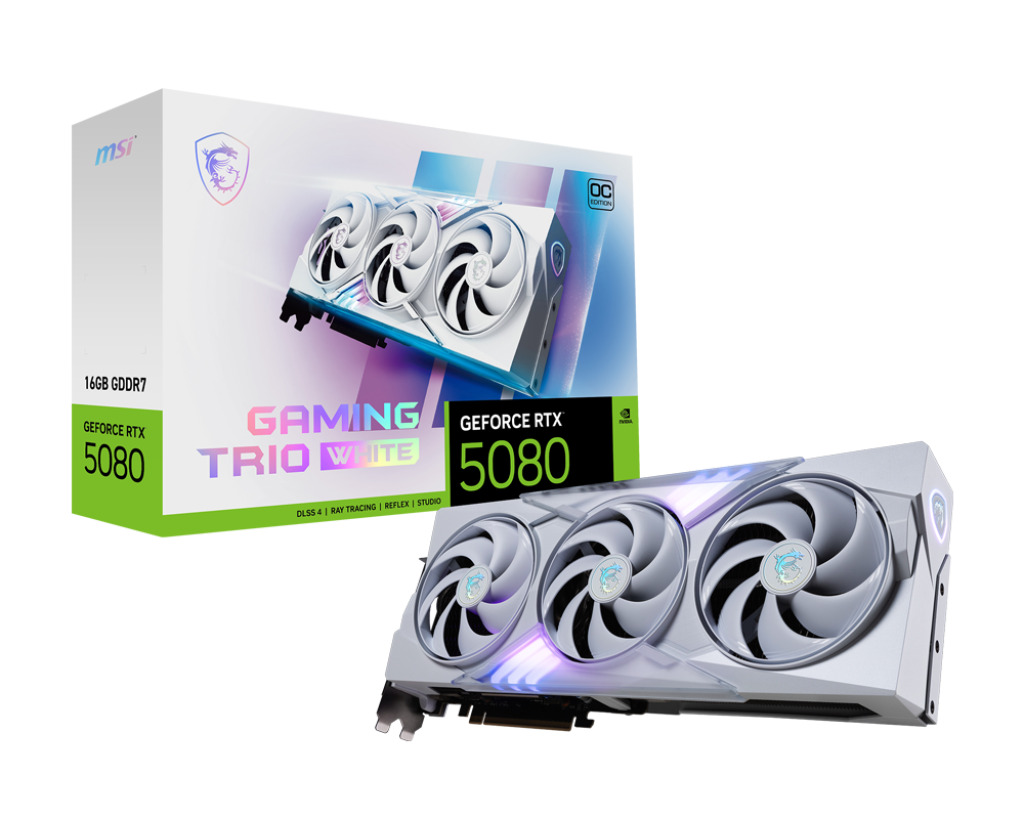 MSI GeForce RTX 5080 16GB GDDR7 Gaming Trio OC White Κάρτα Γραφικών