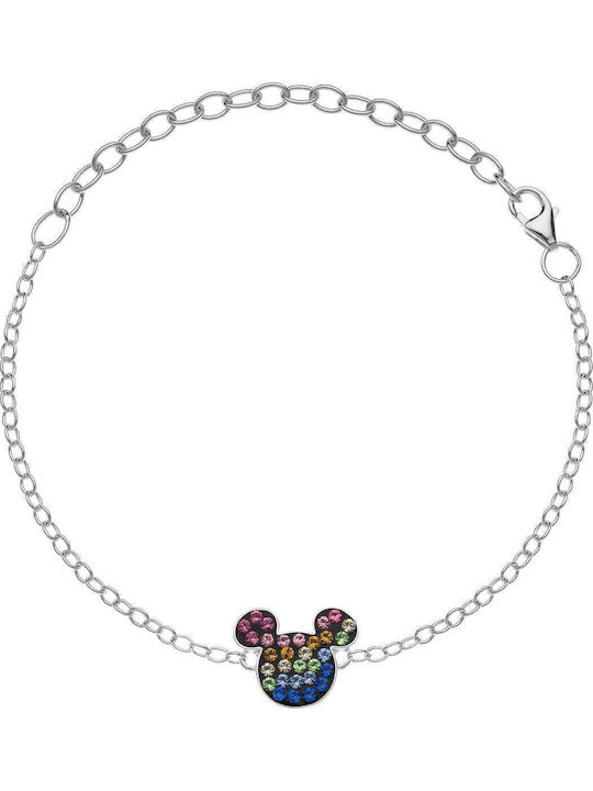 Disney Mickey Γυναικείο Βραχιόλι από Ασήμι με Ζιργκόν
