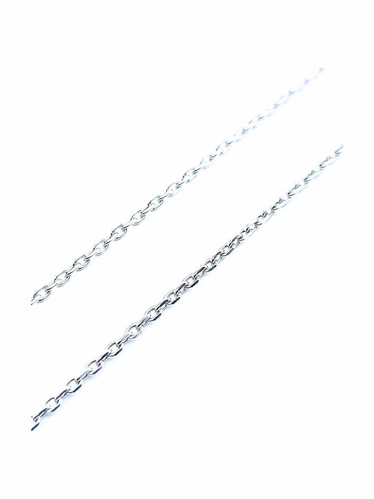 PS Silver Ασημένια Αλυσίδα Λαιμού Λεπτή Πάχους 1.2mm και Μήκους 55cm